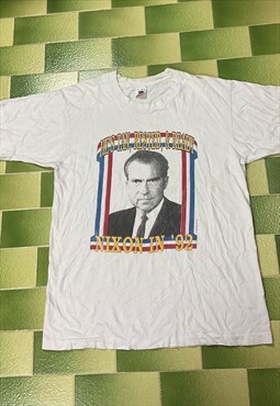 Vintage 90s Richard Nixon in 92 Tan Rested & Ready T-Shirt