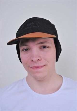 VINTAGE SUPERGA SKI CAP, 80S BLACK SNOWBOARD WINTER CAP