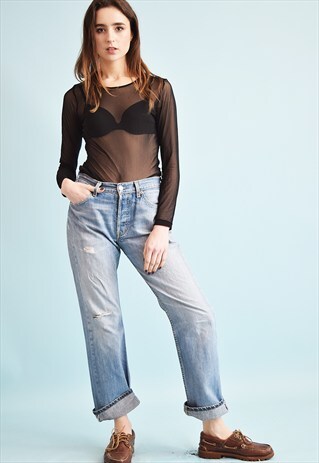 90'S RETRO LEVI'S STONEWASH REGULAR WAIST DENIM JEANS