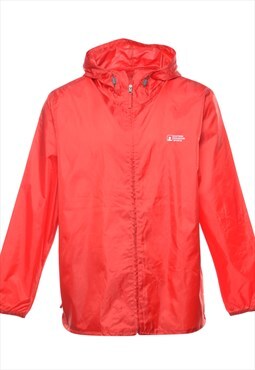 Vintage Red Hooded Classic Raincoat - XL