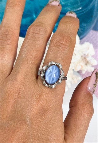 1970'S BLUE STONE RING