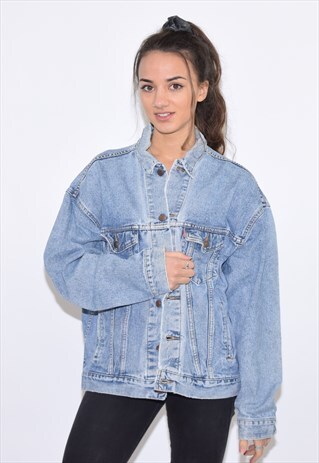 VINTAGE BLUE LEVIS OVERSIZE WORN DENIM JACKET