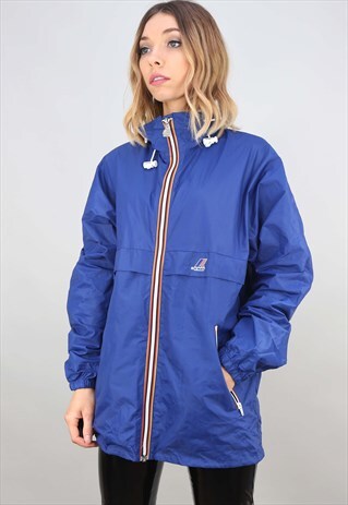 VINTAGE 90S OVERSIZED K-WAY ZIP UP RAIN JACKET