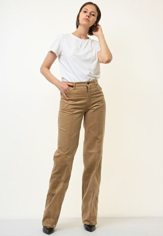 80S VINTAGE NEVADA BROWN HIGH WAISTED WOMAN TROUSERS 43780