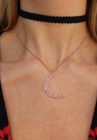 THE ROSE GOLD MOON NECKLACE