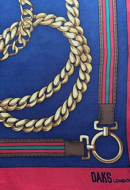 Vintage Daks Scarf Heritage Style Gilt Chain Belt Print