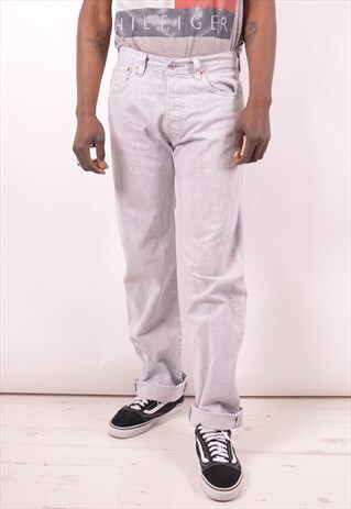 LEVI'S 501 MENS VINTAGE JEANS W33 L34 GREY 90S