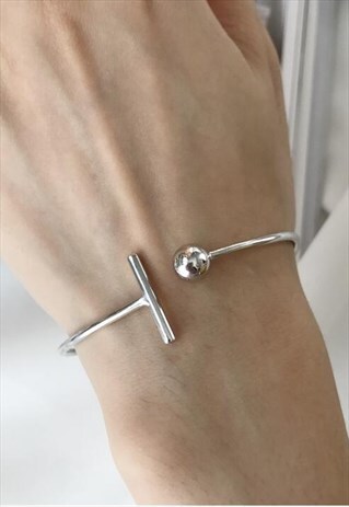 OPEN BAR STERLING SILVER BRACELET