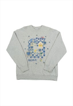 Vintage Teddy Bear 90's Graphic Print Sweatshirt Ladies M