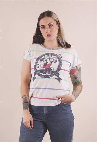 VINTAGE DISNEY MINNIE MOUSE STRIPED T-SHIRT /A8147