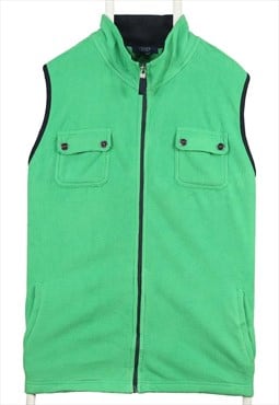 Chaps 90's Zip Up Fleece Gilet Large Green