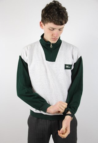 VINTAGE PATTERNED 90S 1/4 ZIP SWEATSHIRT