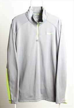 Vintage Nike Sportswear Therma Fit 1/4 zip Logo Top Grey