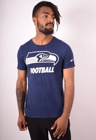NIKE MENS VINTAGE NFL T-SHIRT TOP SMALL BLUE 90S