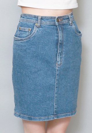 VINTAGE 1990'S MID WASH BLUE DENIM SKIRT