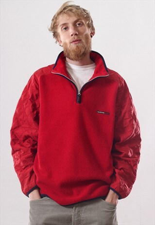 VINTAGE MENS VALENTINO SPORT FLEECE HALF ZIP PULLOVER JACKET