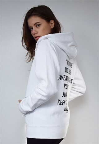 WHITE HOODIE 'WORK OUT MOTIVATION'
