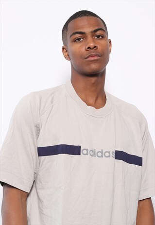 VINTAGE ADIDAS LOGO T-SHIRT BEIGE
