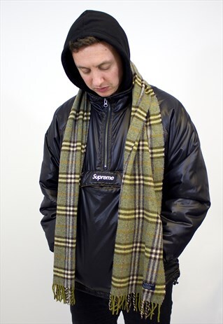 VINTAGE BURBERRY TRADITIONAL LAMBSWOOL CHECKED SCARF