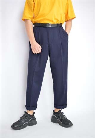 Vintage dark blue classic 80's trousers 