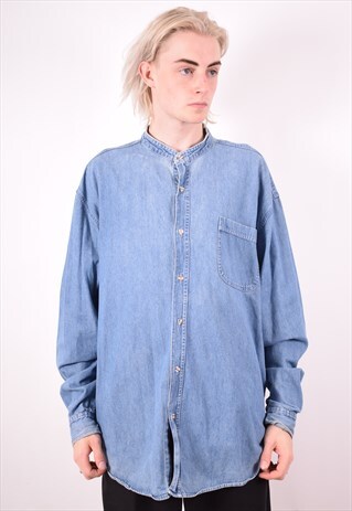 MENS VINTAGE DENIM SHIRT XL BLUE 90S