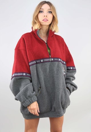 VINTAGE OVERSIZED 1/4 ZIP FESTIVAL FLEECE