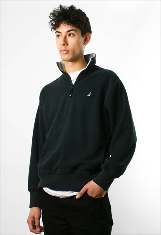 VINTAGE NAUTICA SWEATSHIRT 1/4 ZIP SWEATER JUMPER