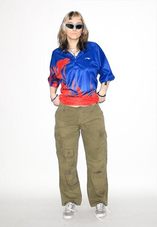 VINTAGE 90S CLASSIC CARGO TROUSERS IN KHAKI GREEN