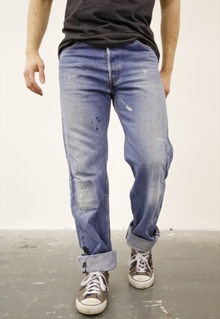 VINTAGE BLUE LEVI'S 501 PAINT JEANS