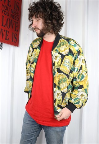 VINTAGE 90'S SHELL FLORAL LEMON JACKET ,MEDIUM