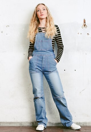 VINTAGE 90S BLUE DENIM DUNGAREES