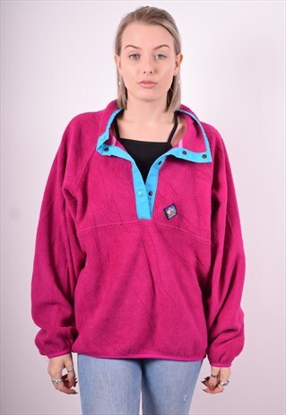 WOOLRICH WOMENS VINTAGE FLEECE JUMPER XXL PURPLE 90'S