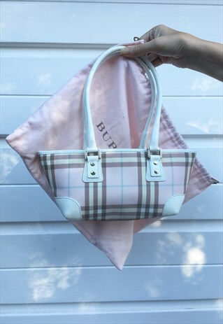 WOMENS BURBERRY HANDBAG PINK NOVA CHECK PATTERNED BAG PURSE