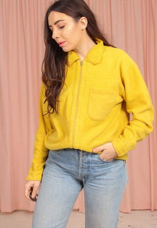 VINTAGE 70S FLEECE JACKET IN YELLOW