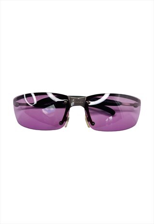 CHANEL SUNGLASSES RIMLESS SHIELD PINK TINTED RECTANGLE 4008