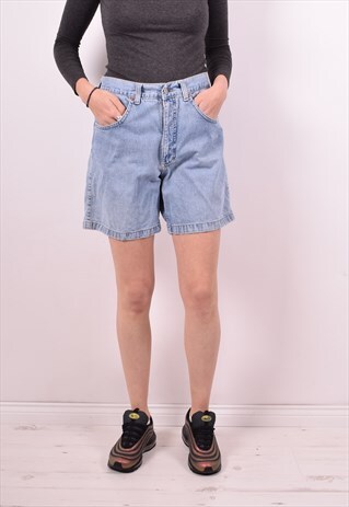 MUSTANG WOMENS VINTAGE DENIM SHORTS W32 BLUE 90S