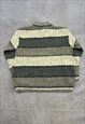 VINTAGE KNITTED JUMPER ABSTRACT PATTERNED CHUNKY KNIT 