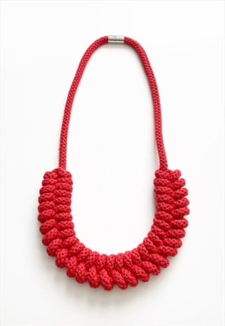 HANDMADE BY TINNI THE MAYA COTTON NECKLACE RED