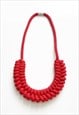 HANDMADE BY TINNI THE MAYA COTTON NECKLACE CORAL