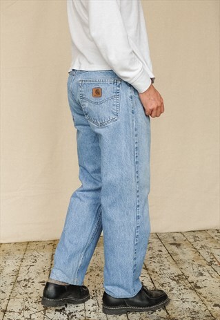 Vintage Carhartt Jeans Mens Light Blue