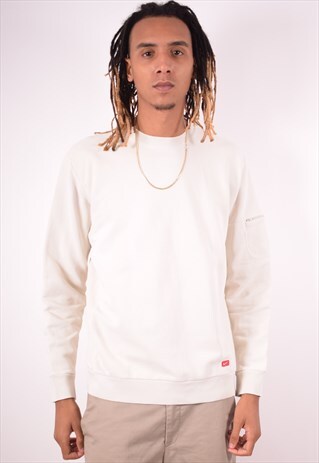 NIKE MENS VINTAGE SWEATSHIRT JUMPER MEDIUM WHITE 90S