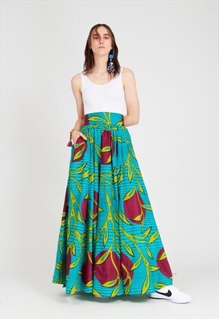 LONG FLARE SKIRT SUNSET TURQUOISE