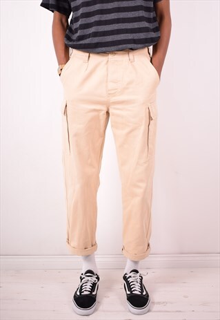 DIESEL MENS VINTAGE CARGO TROUSERS W32 L29 KHAKI 90S
