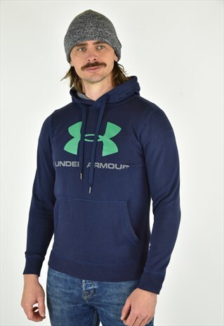 VINTAGE 90'S UNDER ARMOUR BLUE HOODIE SIZE SM