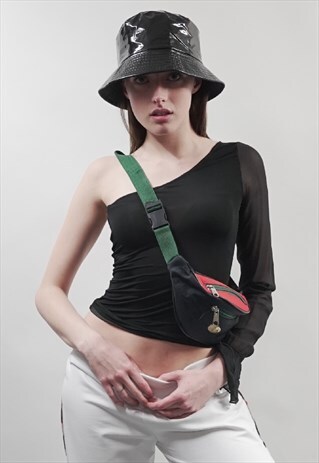 VINTAGE 90'S MOSCHINO BLACK ONE SHOULDER TOP