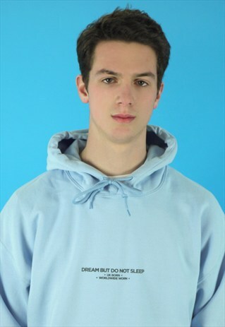 UK BORN WORLDWIDE WORN LIGHT BLUE HOODIE