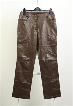 Vintage Lanvin Leather Classic Trousers Brown