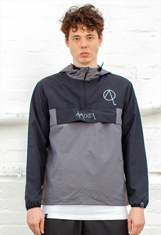EJECT 1/4 ZIP JACKET - BLACK GREY