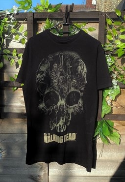 Retro the walking dead 2014 black graphic T-shirt large 