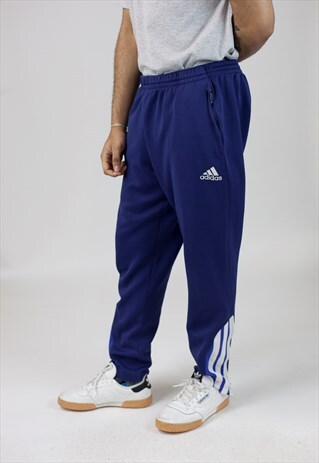 VINTAGE 90'S ADIDAS NAVY TRACKSUIT BOTTOMS